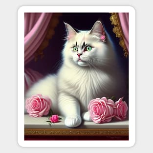 Luxury Ragdoll With Roses Sticker